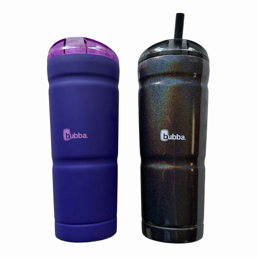 Lot of 2 Bubba Envy Vacuum Insulated Stainless Steel Tumbler 24oz Purple Glitter